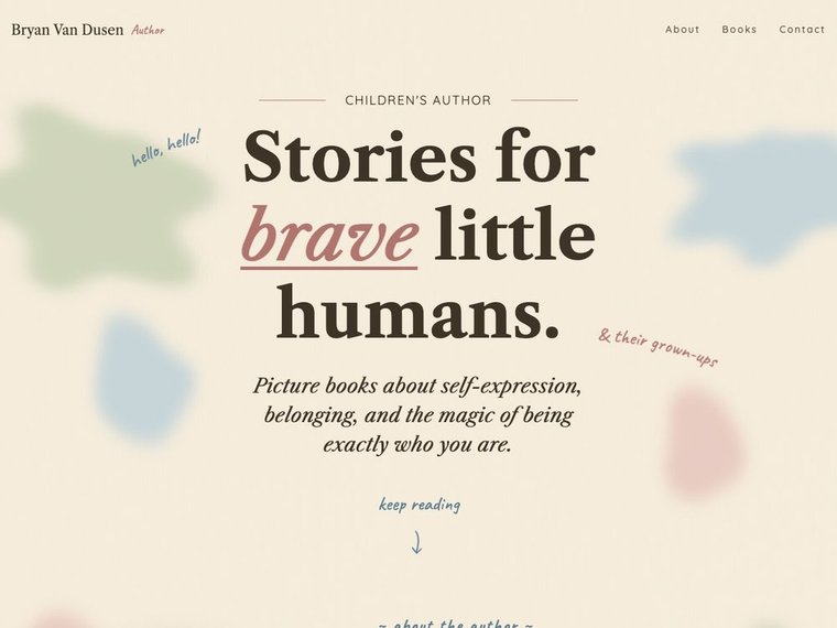 Bryan Van Dusen children's author website homepage